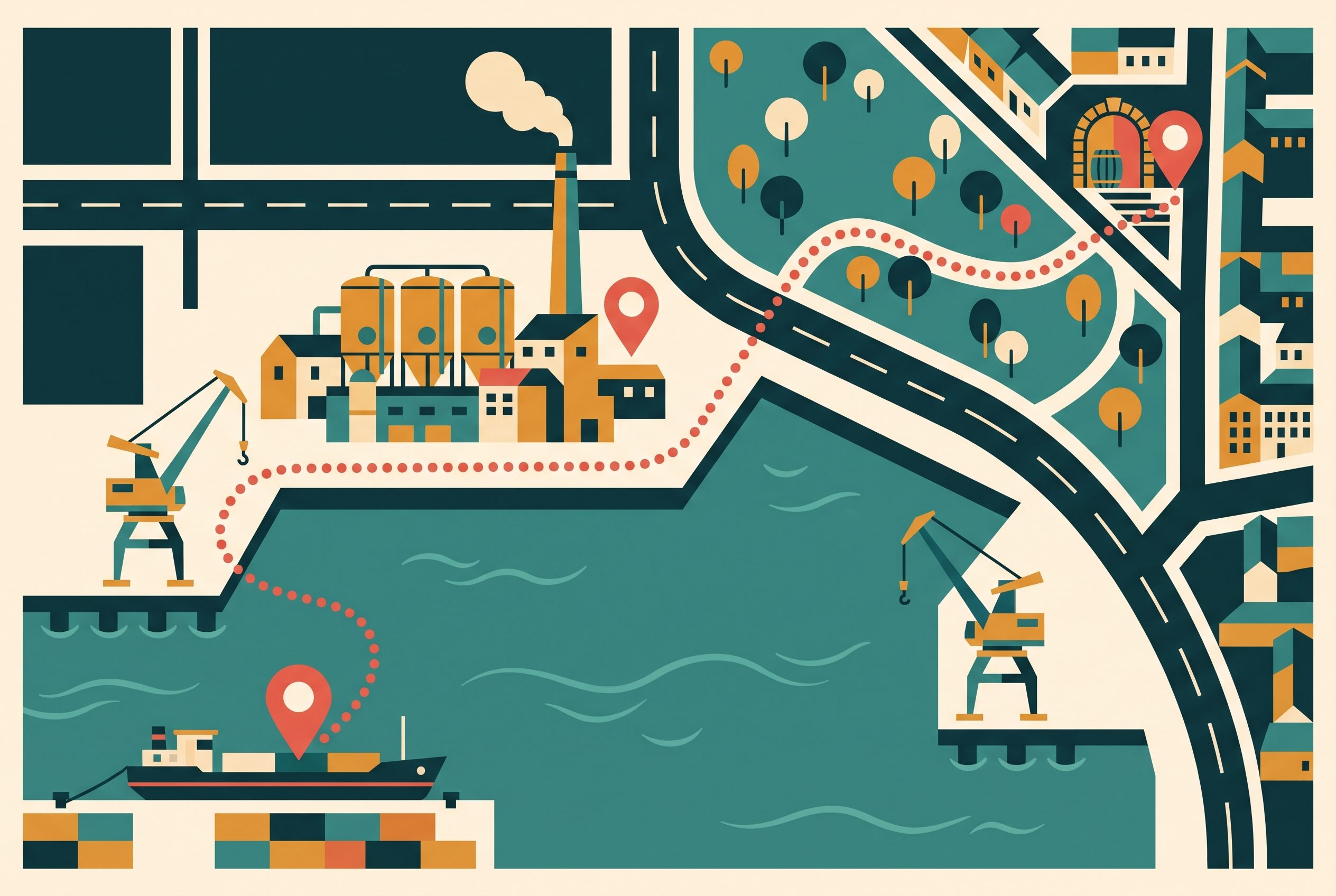 Illustrated map of the Bristol Craft Beer Experience route: the harbour boat, Moor Brewery, Castle Park and the King Street cellar bar